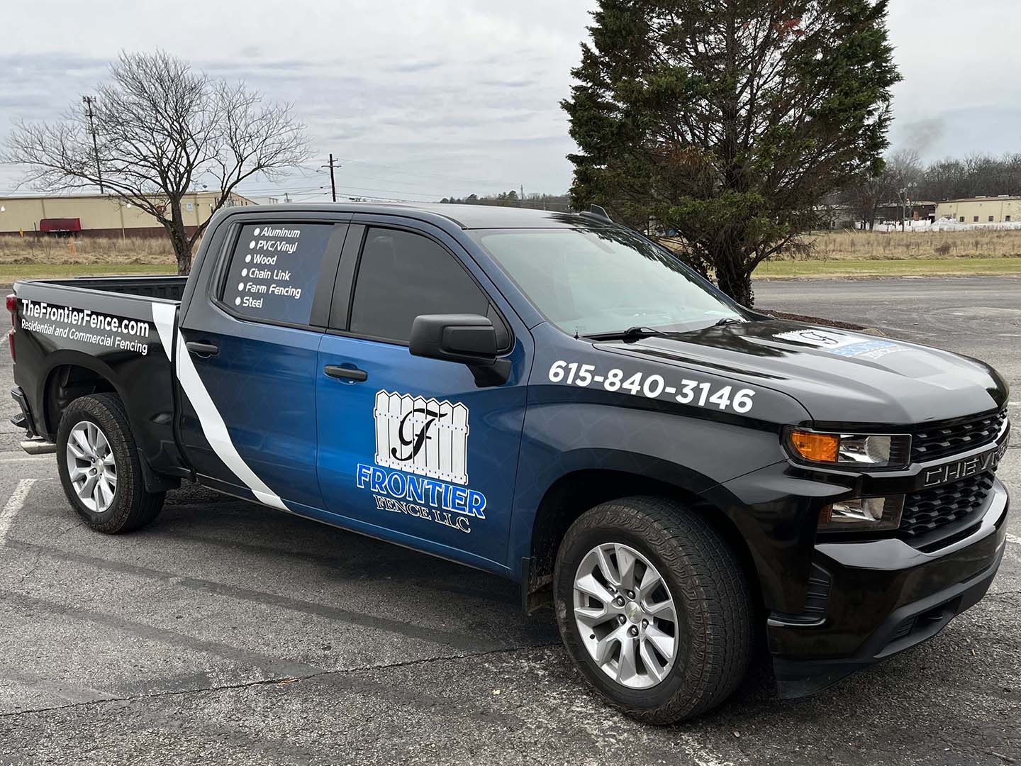 Photos of a fence company truck in Bowling Green, KY