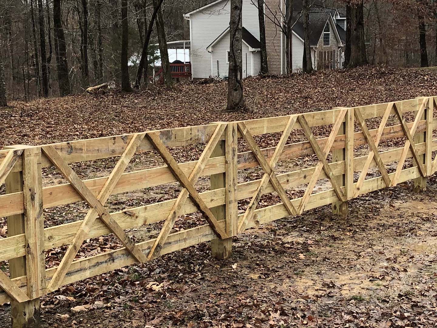Custom Kentucky 4-board Fence With X Braces